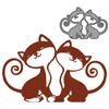Two Cute Cats Metal Stencil Embossing Cutting Dies For Diy Scrapbooking Paper Card Embossing Craft Decor