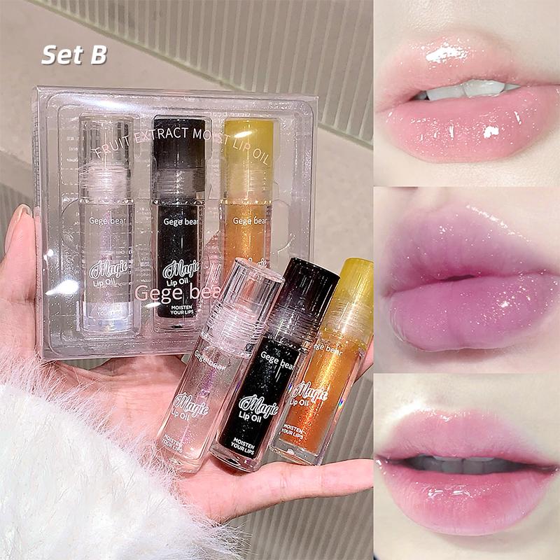 GEGE BEAR Фруктовое увлажняющее масло для губ Увлажняющий и легкий блеск для губ, нежирный и питательный уход за губами