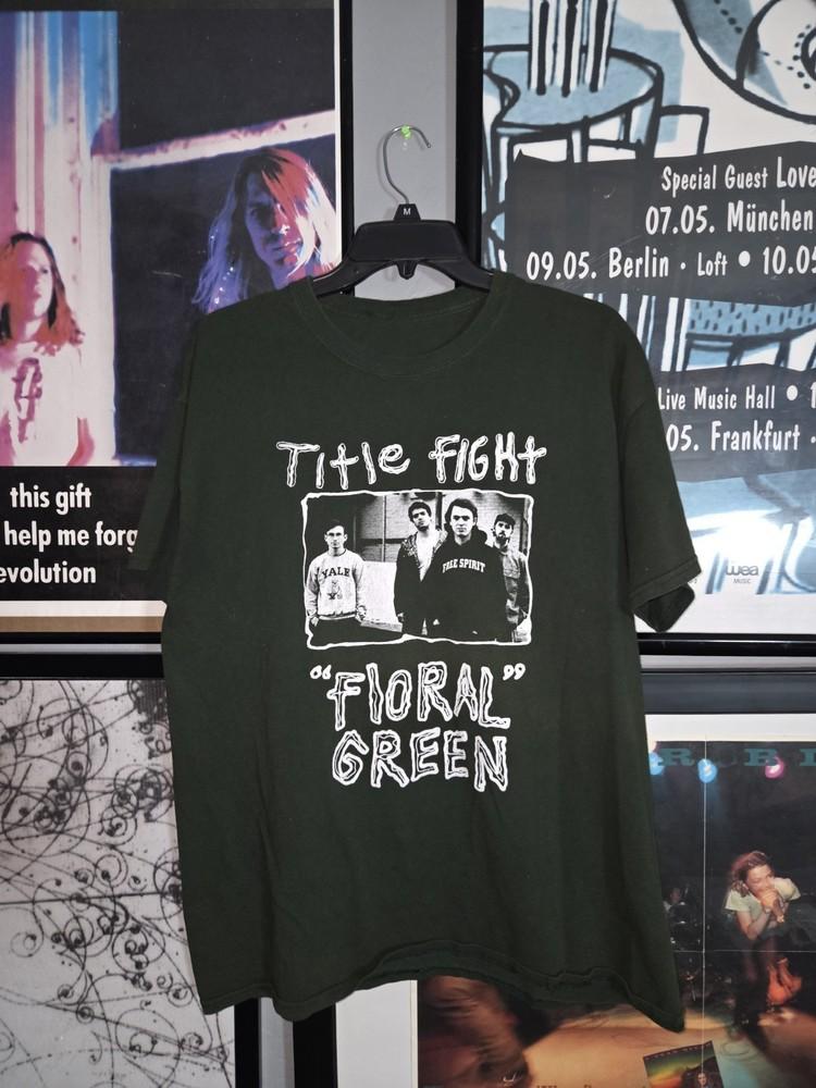 Vintage Floral Green Title Fight Shirt Gift For Fans Black S-5XL AA227