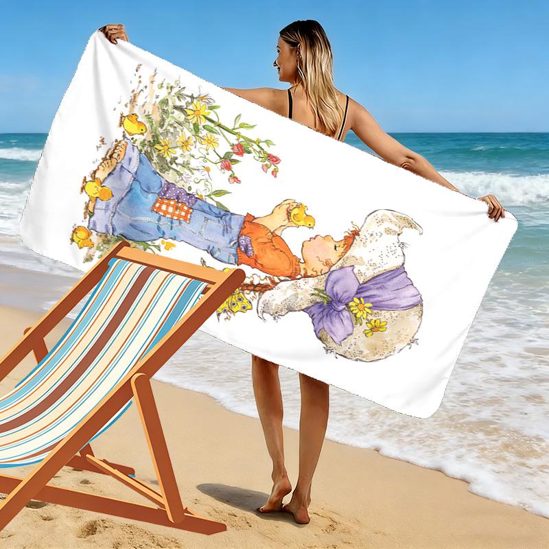 Sarah Kay Print Beach Towel, Large Soft Quick Dry Towel for Beach Camping Swimming