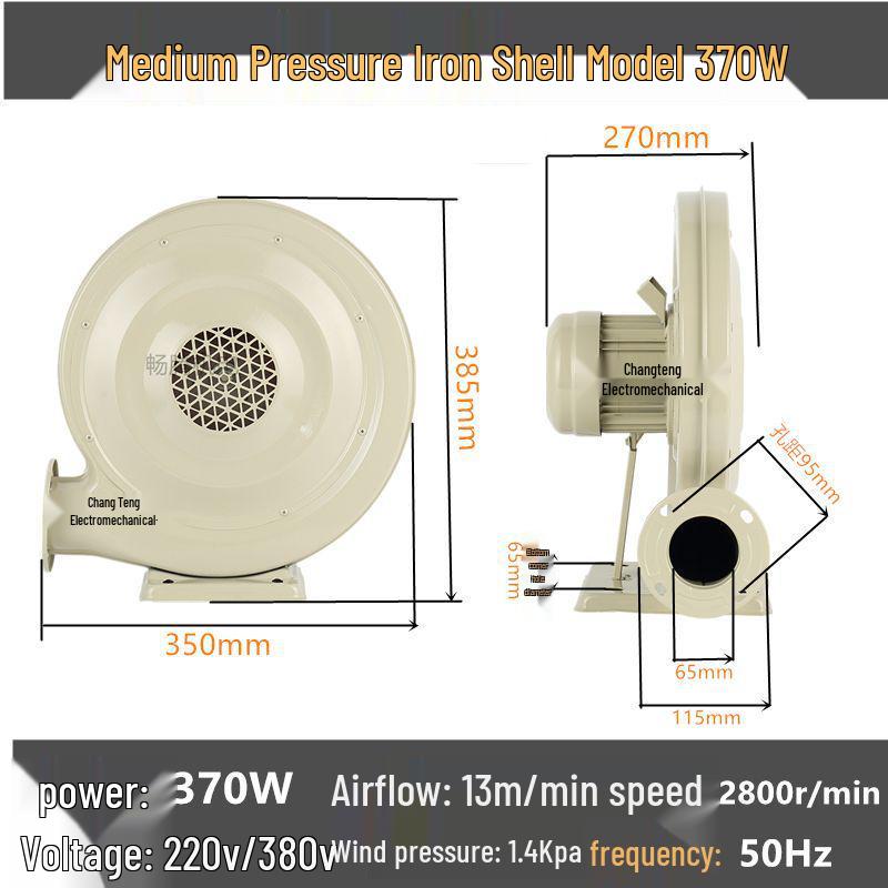 Medium Pressure 220V Industrial Centrifugal Blower for Dust Extraction and Combustion Assist
