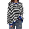 Autumn and Winter Loose and Simple Home Casual Striped T-shirt