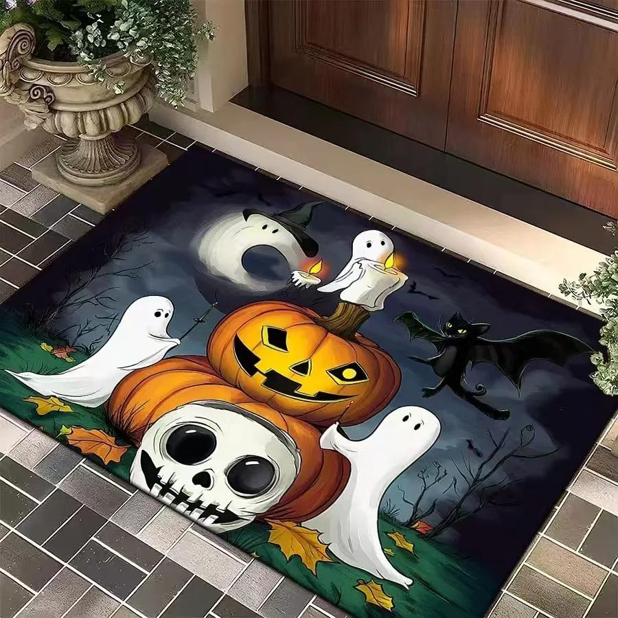 Halloween Creative Floor Mat Ghost Night Light Edition Entrance Floor Absorber - Festival Home Decoration Home Decor
