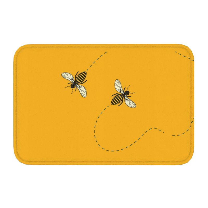 Personalized Cute Bumble Bee Sunflower Doormat Mat Anti-Slip Bumblebee Kitchen Bath Bedroom Rug Carpet 40*60cm