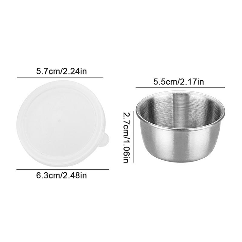 1/6 шт. 40 мл контейнер для заправки салата соусницы портативные небольшие чашки из нержавеющей стали для соуса с герметичными крышками чашки для макания