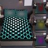 Комплект простыней на резинке с 3D принтом в виде сотовой решетки, мягкий и удобный комплект постельного белья для спальни, гостевой комнаты (1* Простыня на резинке+2*Наволочки)