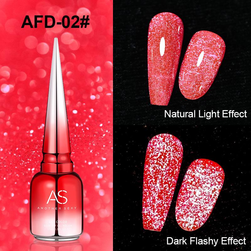 Explosive Fluorescent Broken Diamond Nail Polish Glue Colorful Reflective Bouncy Nail Polish Glue for Nail Salons Phototherapy Glue