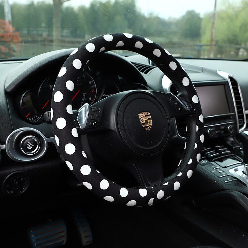 Steering Wheel Cover for Women, Universal for All Seasons, Korean Cute Internet Celebrity Style, Summer Q Car Handlebar Cover, Non-Slip and Absorbent