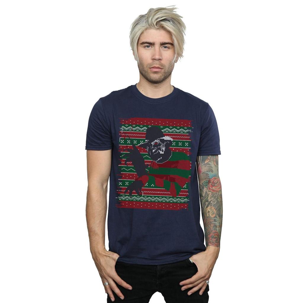 A Nightmare On Elm Street Mens Christmas Fair Isle T-Shirt