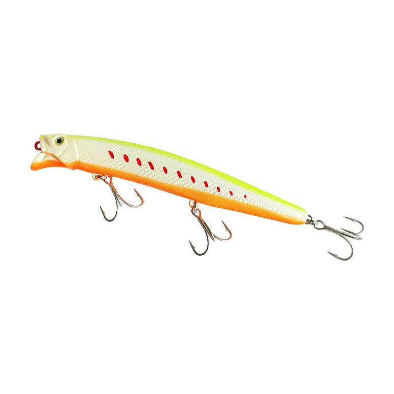 Floating Minnow Lure 13.5cm/21.5g Stainless Steel Surface System Long-Range Casting Simulation Hard Bait Hooks for Sea Fishing