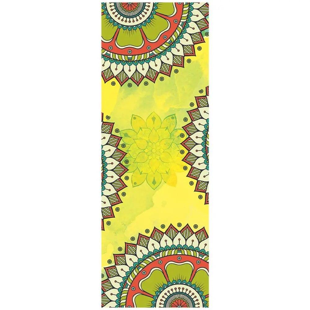 Полотенца для йоги, микрофибра с принтом для фитнеса, спортивные путешествия, быстросохнущий впитывающий пот коврик для тренировок, чехол для пилатеса, тренажерного зала, одеяло для йоги