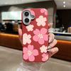 Чехол для iPhone 17 Pro Max Свежий стиль Узор с цветами вишни Кожаная текстура Мягкий силиконовый чехол для iPhone 16 15 14 13 Pro 12 11 16E Air