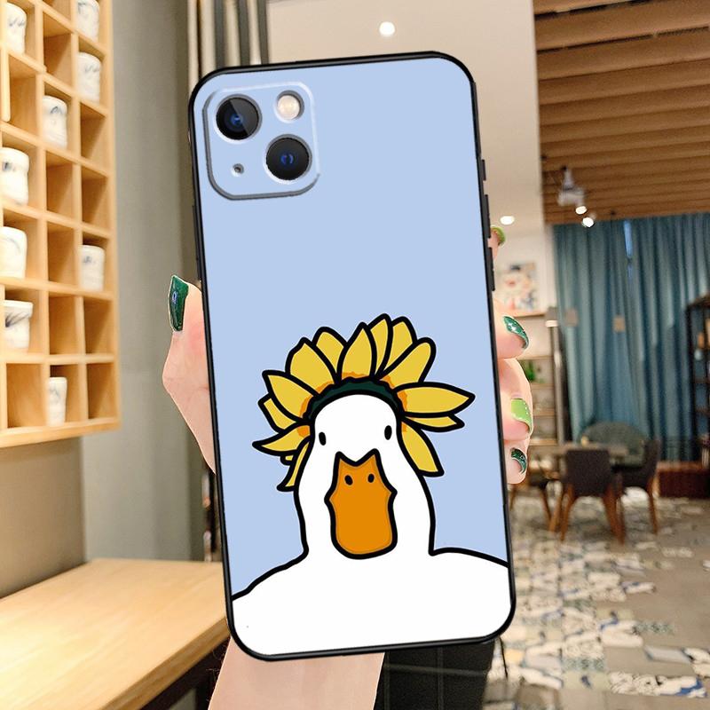 Мультяшный Милый Животный Утенок Чехол для Телефона Для iPhone 13 Pro Max 16 15 11 12 14 17 Pro Max mini 15 16 Plus 16e 17 Air Cover