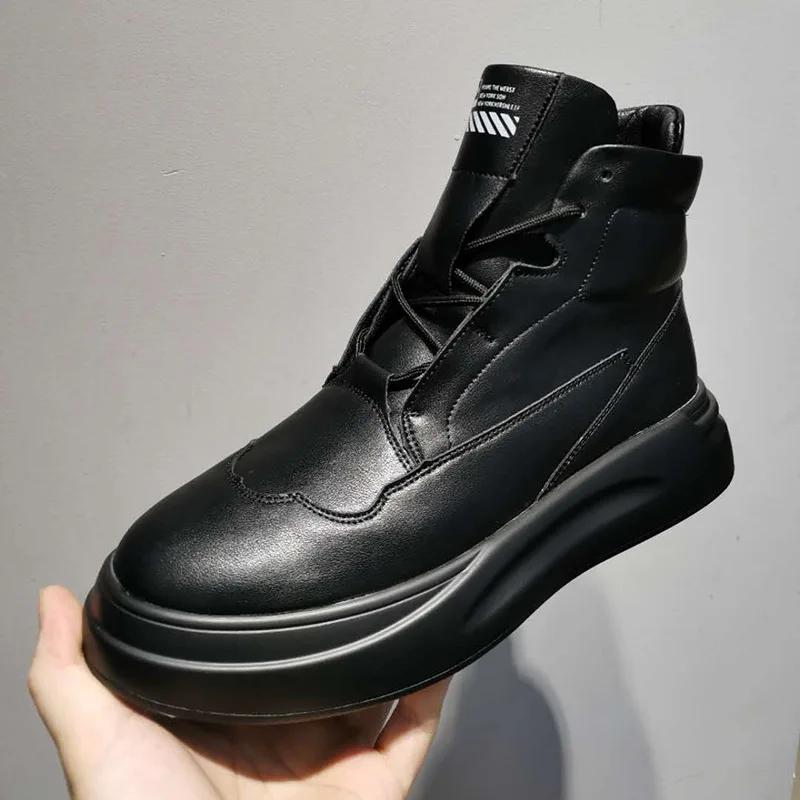 Высокие туфли Мужская модная повседневная обувь Мужская обувь на толстой подошве Осень и зима Новинка 2024
