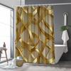 Elegant Gold Ribbon Design Waterproof Shower Curtain – Perfect for Adding a Luxurious and Festive Touch To Your Bathroom Decor