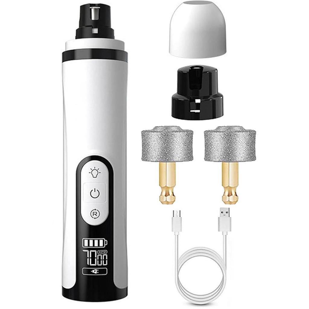 Электрическая машинка для стрижки когтей питомцев, перезаряжаемая машинка для шлифовки когтей питомцев, тихая машинка для стрижки когтей собак, подходит для маленьких, средних и крупных собак и кошек