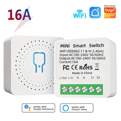 Мини Wi-Fi Smart Switch 2 Way Control Tuya 16A DIY Light Switches Alexa Yandex Alice Smart Google Home APP Voice Control
