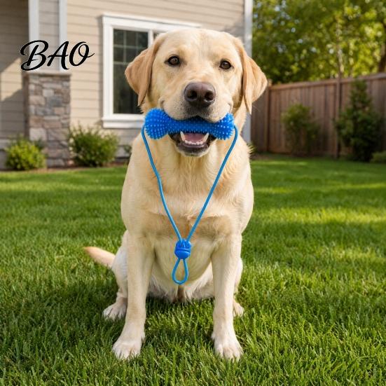 Dog Oral Health Care Tooth Brushing Helper, Pet Dental Prop Chewable Toy, Dual-Action Canine Cleaning Tool for Teeth, Removing Tartar And Plaque,