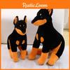 Dog Dobermann Sitting Plush Toy Animal Stuffed Doll Home Decoration Gift Kids