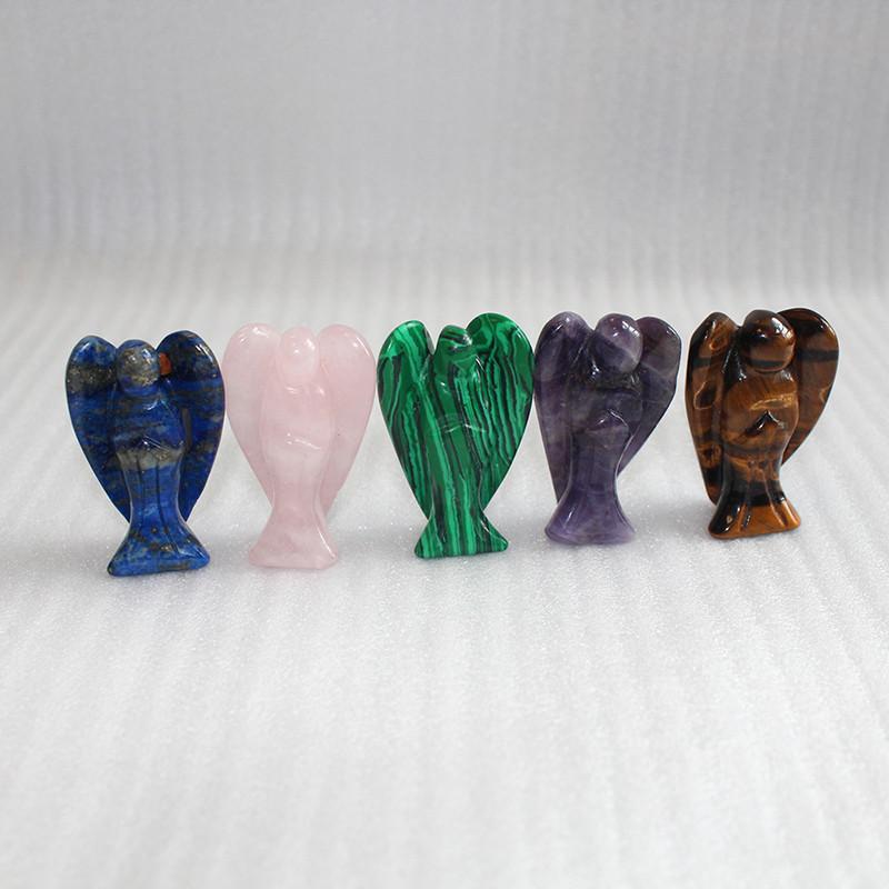 Unique Natural Gemstone Healing Crystal Carved Pocket Guardian Angel Perfect Home Decor Gift