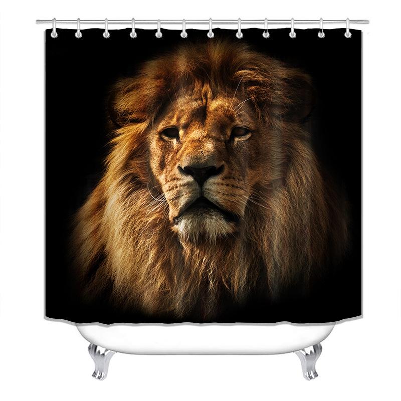 4 шт. наборы занавесок для душа серии Lion для ванной комнаты, нескользящие коврики для ванной комнаты, крышка для унитаза, коврик для ванной