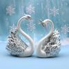 2 шт. мини-статуэтка Лебедя, домашний декор, статуя, подарок, украшение интерьера автомобиля, современная скульптура, свадебный торт, украшение в виде любовного топпера