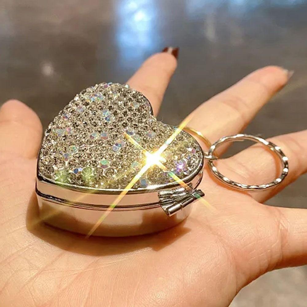 Блестящая металлическая мини-коробочка для таблеток со стразами Blingbling Портативная коробка для хранения таблеток Влагозащищенный Водонепроницаемый Дорожный органайзер для таблеток
