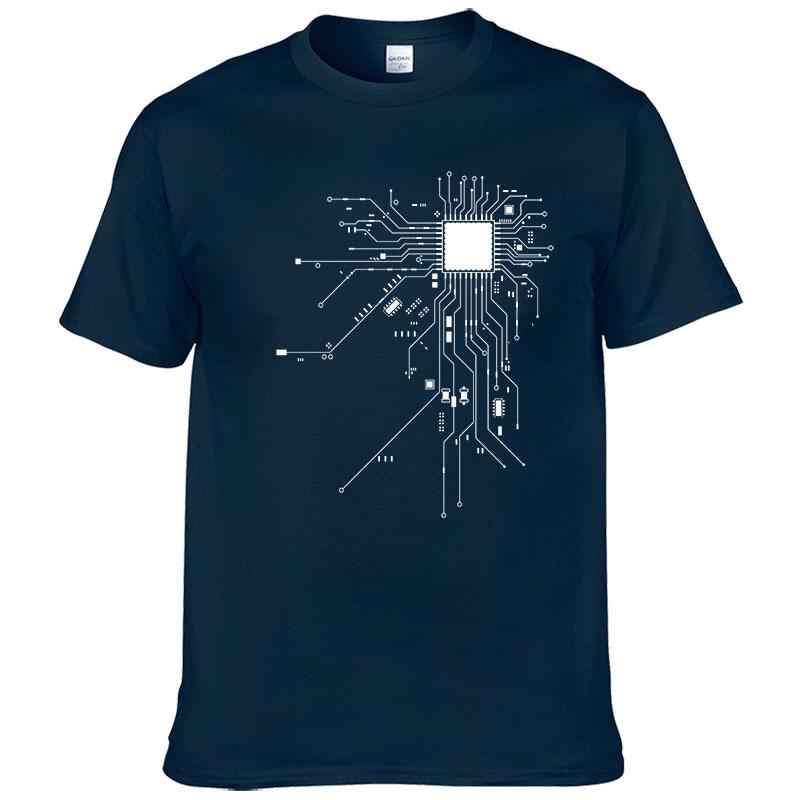 Мужская футболка с принтом "Сердце процессора компьютера" GEEK Nerd Freak Hacker PC Gamer Летняя хлопковая футболка с коротким рукавом Европейский размер #303