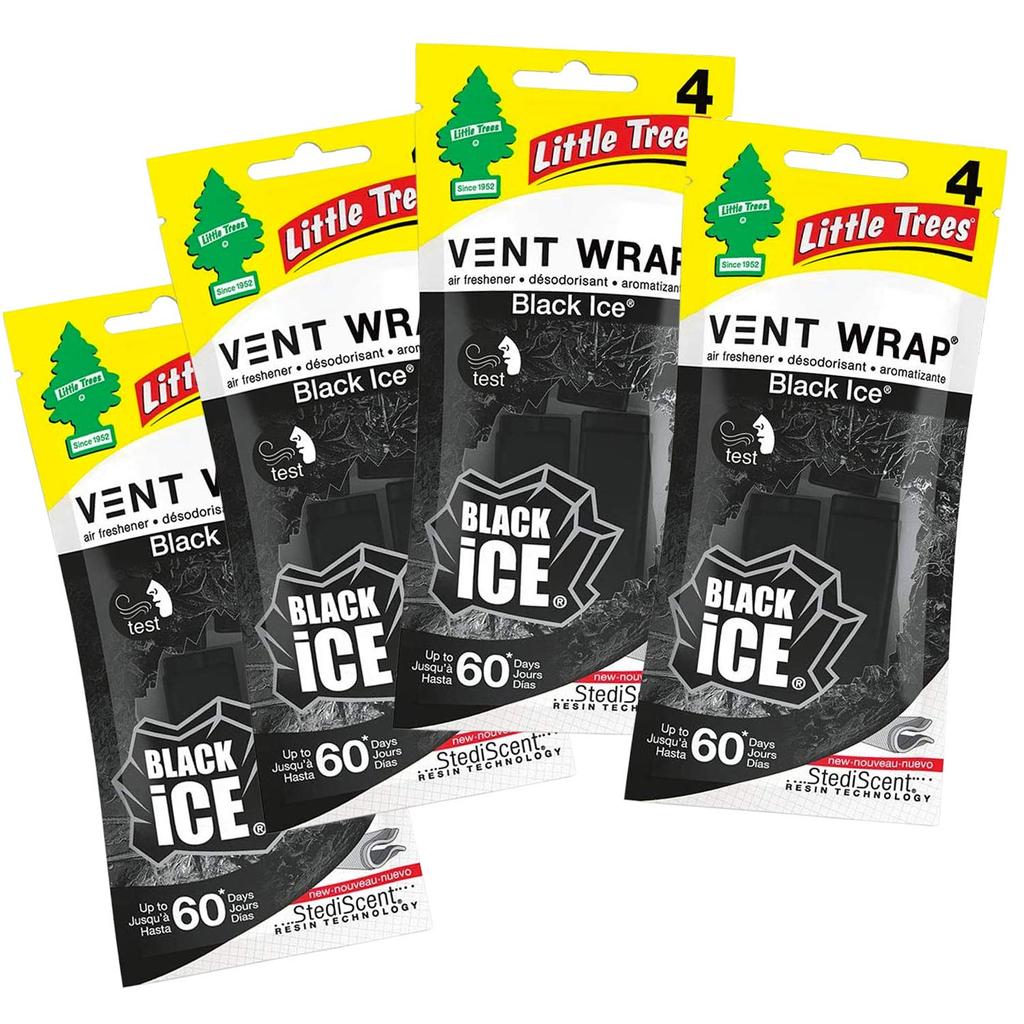 Little Tree Black Ice Vent Wrap [Parallel Import] X 4 Packs