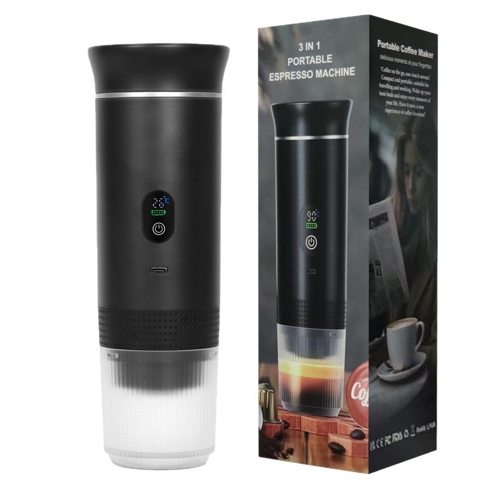 Upgraded Portable Capsule Espresso Machine - Small, Electric, Black