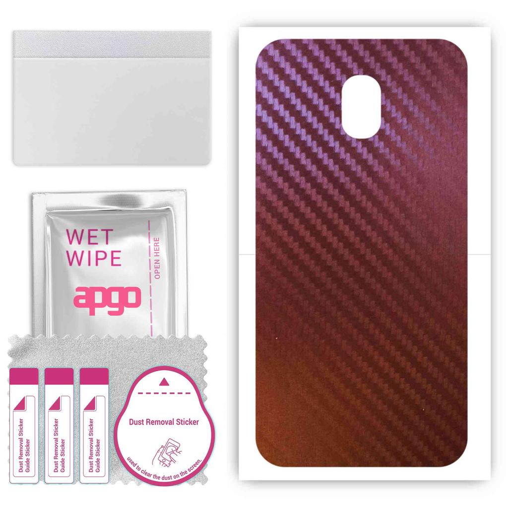 apgo skin sticker film foil vinyl for the BACK compatible with Samsung Galaxy J3 (2017), scratch-resistant, easy to install - Carbon Chameleon CAKA5