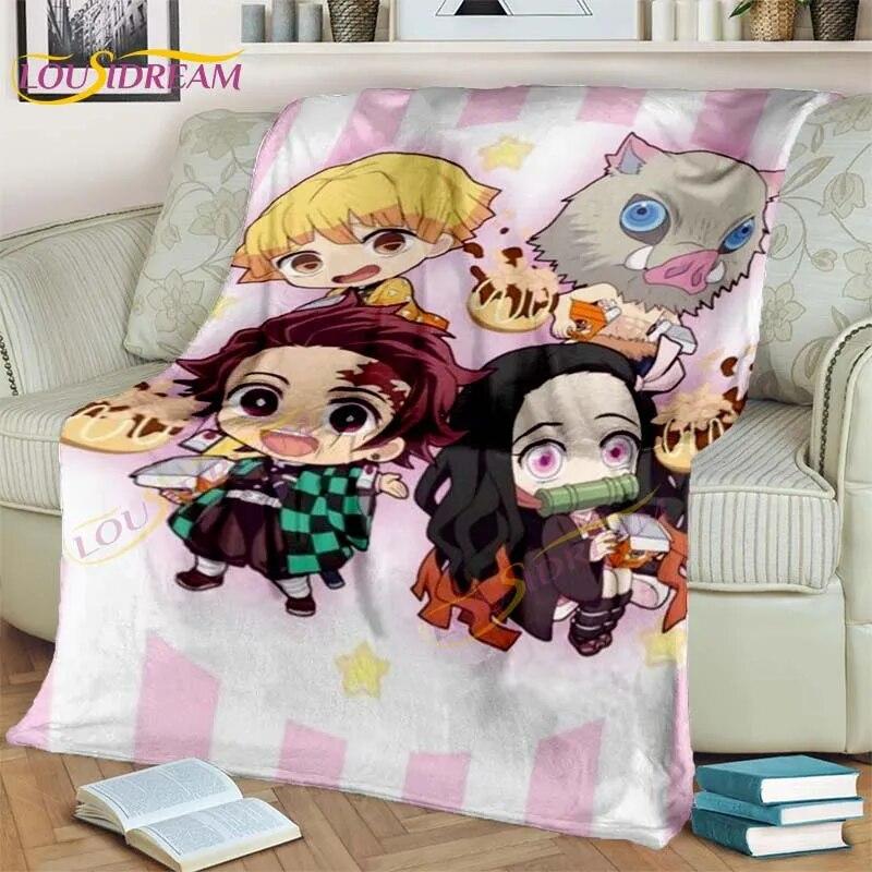 Одеяло японского аниме «Убийца демонов», мультяшное одеяло Tomioka Giyuu, одеяло, чехол на стул, одеяло, кровать, диван, покрывало, вентилятор, подарок