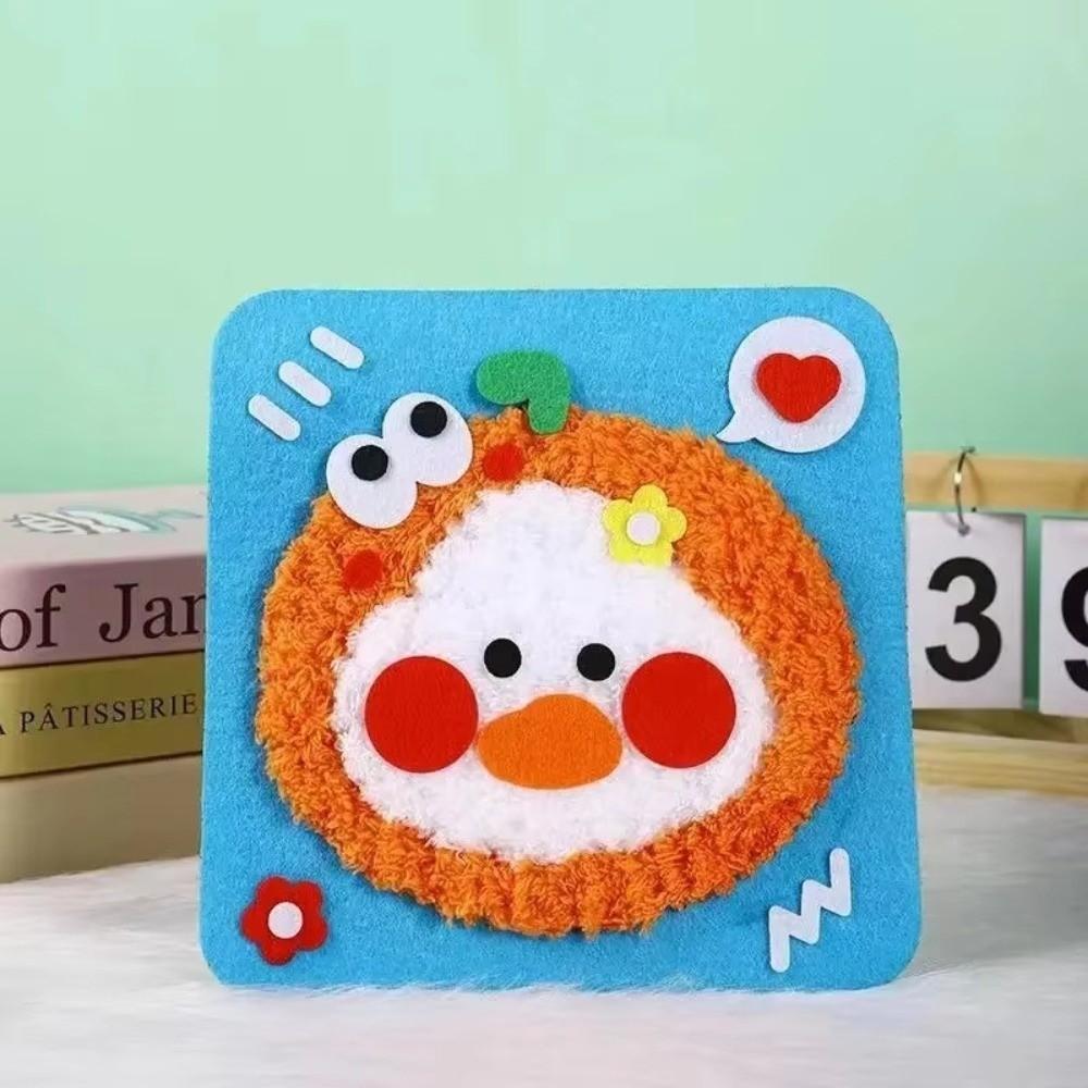 Stuffed Animal DIY Embroidery Doll Set with Sticker Embroidery Painting Material Bag Beginners