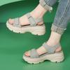 Summer New Height Increasing Sandals for Women with Soft Soles and Anti Slip Velcro Beach Shoes From Europe, America, and South Africa