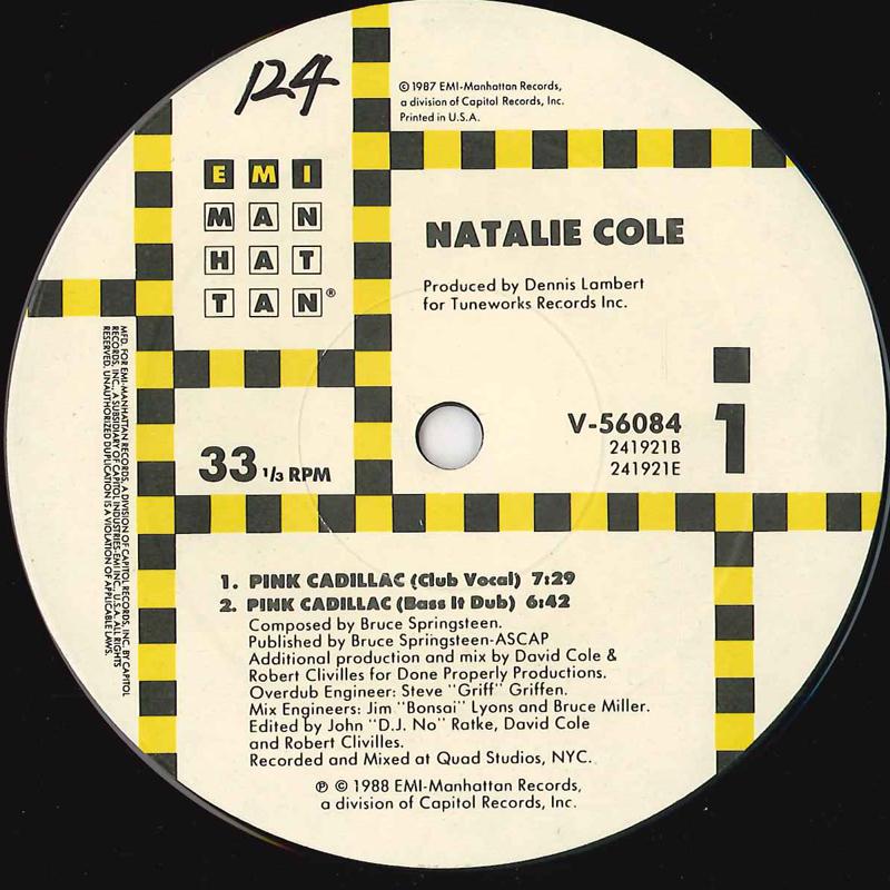 12-дюймовая пластинка NATALIE COLE Pink Cadillac V56084 EMIMANHATTAN 1988 US SoulFunk Б/у