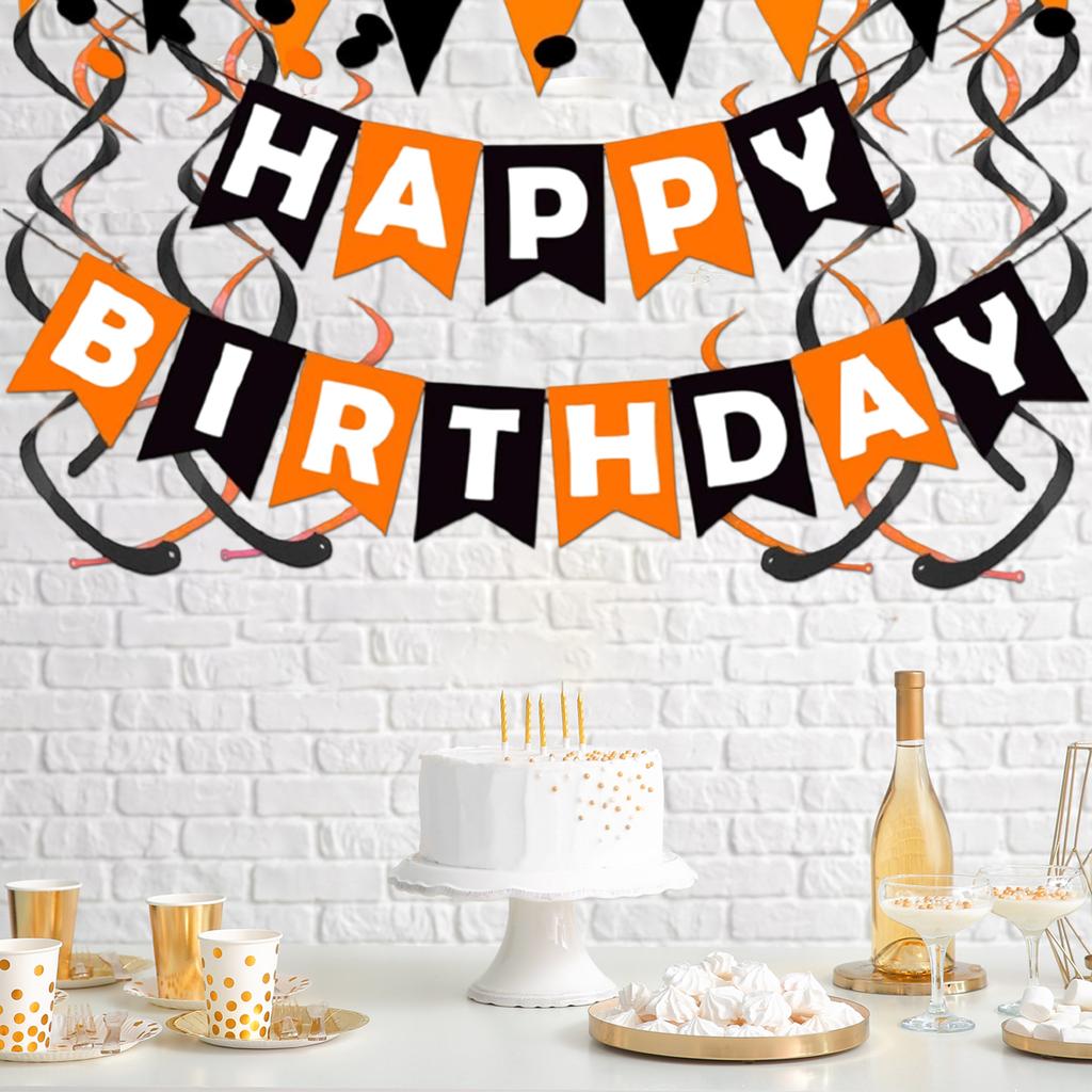 Birthday Party Decorations, Banners, Triangular Flags, Honeycomb Balls, Backgrounds, Walls, Desktops