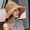Женская шляпа Однотонная Легкая Защита от солнца Моющаяся Шляпа Панама Универсальная Шляпа от солнца
