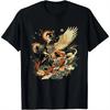 Japanese Retro Vintage Artwork Tengu Goddess Playing Flute T-Shirt Japanese 2000s Style Y2k Women Clothing