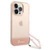 Etui do iPhone 14 Pro Max Guess Translucent Pearl Różowe