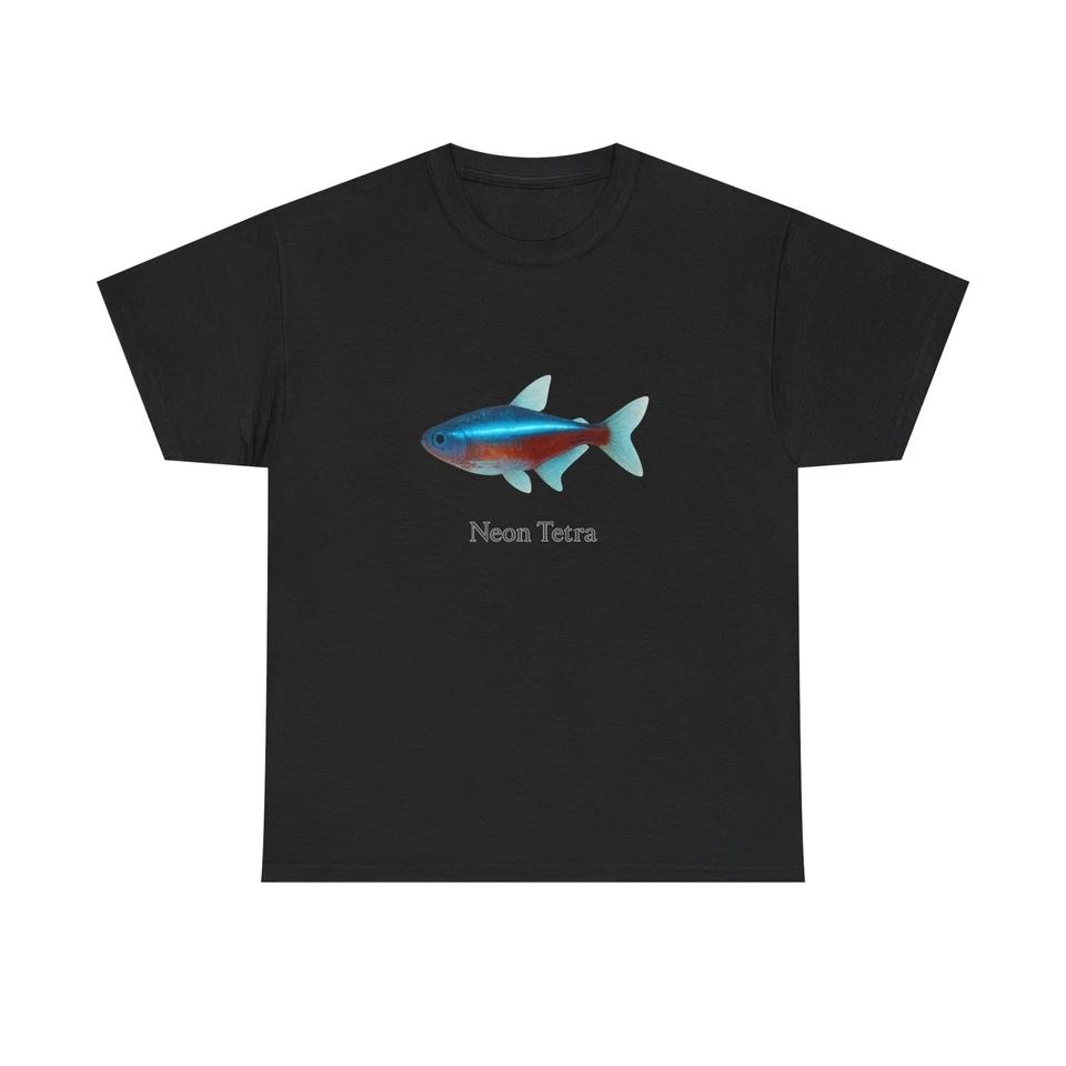 Unisex Adult T Shirt Neon Tetra Freshwater Glow Art