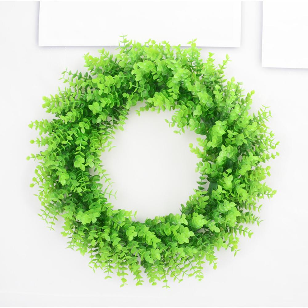 Living Room Decor Artificial Eucalyptus Wreath Garden Christmas Door Decor Faux Plant Flower Ring Home Decorative Accessory