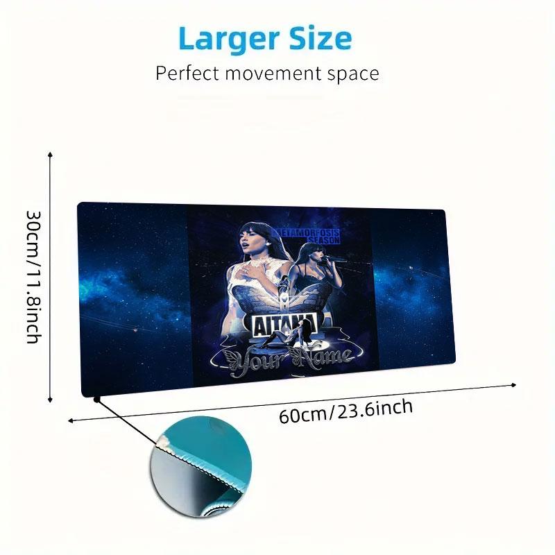 Aitana Custom Name Large Size Mouse Pad Large Gaming Table Cushion Non-slip Laptop Tablet Big Mousepad XXL Mat Mini PC Playmat With Lock edge