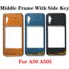 For Samsung A50 A505 Middle Frame Housing Bezel Plate With Side Button Repair Parts