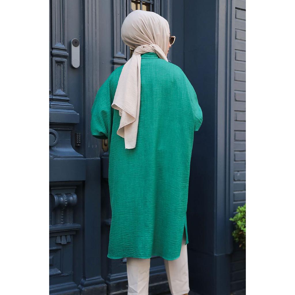 Коричневая туника-хиджаб на пуговицах 663х