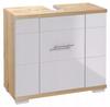 Washbasin cabinet with siphon cutout 70x625x315cm Sonoma Oak White Rita