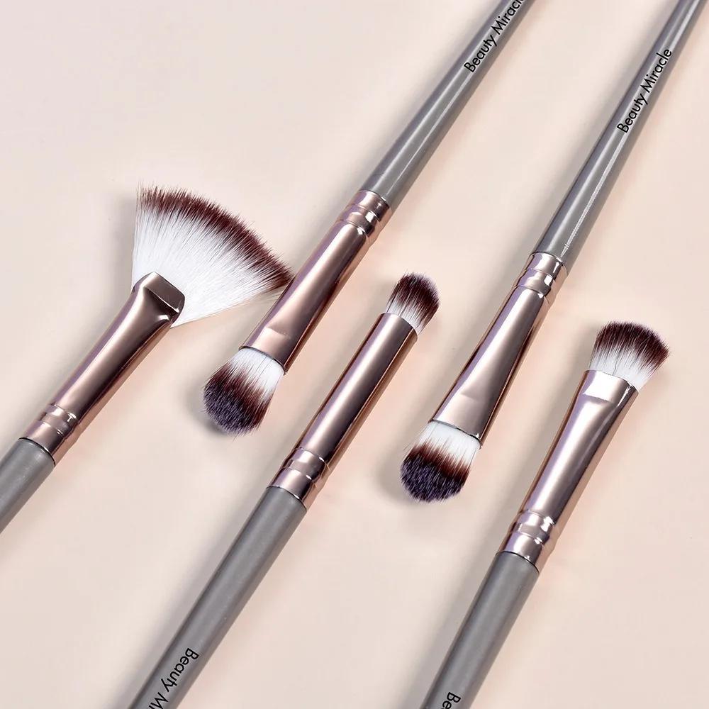 5pcs Professional Makeup Brush Set Foundation Concealers Eye Shadows Powder Blush Blending Brushes Beauty Tools with Bag