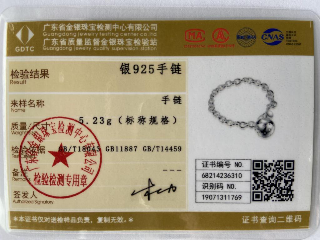 925 Sterling Silver Bead Pendant Bracelet Wedding Jewelry