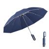 Fully Automatic Umbrella with Carabiner Handle, 10 Ribs Reverse Folding Umbrella Travel Portable