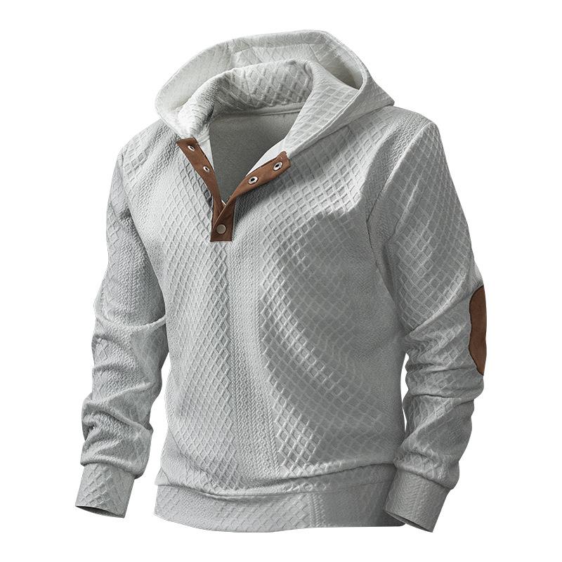 Модный мужской повседневный худи из жаккардового трикотажа, весна 2026