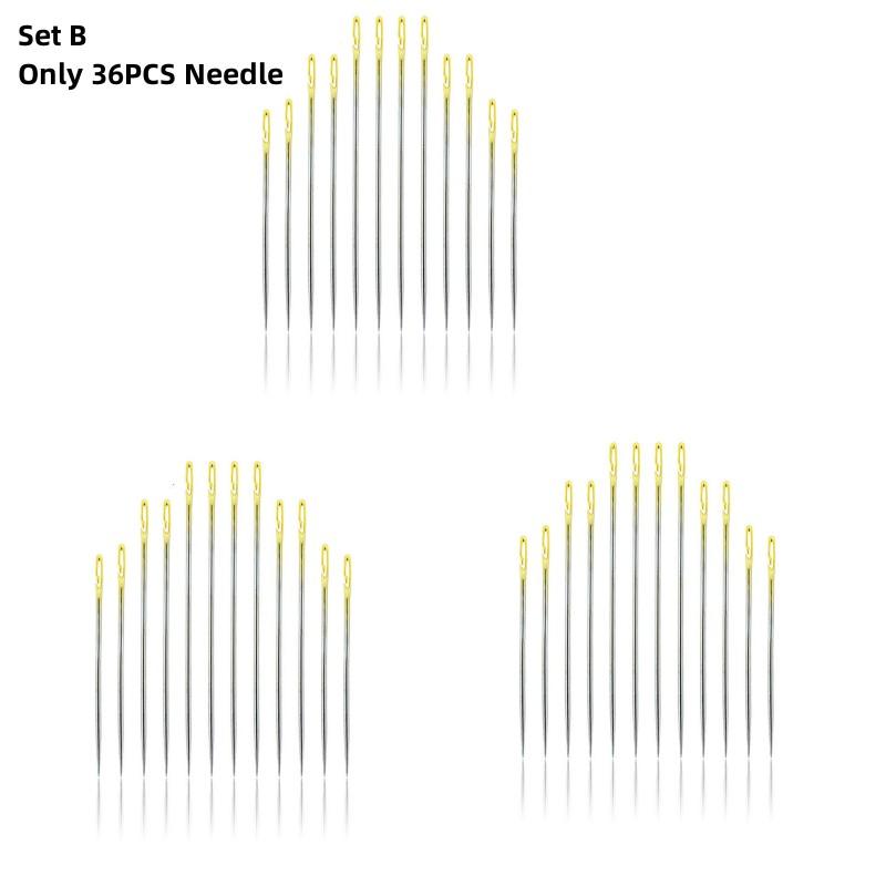 12/36 шт. Швейные иглы разных размеров с боковым ушком из нержавеющей стали для штопки, шитья, бытовые ручные инструменты, швейные инструменты и аксессуары